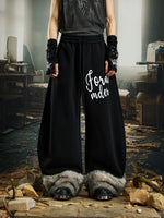 Wide-Leg Drawstring Graphic Sweatpants 1