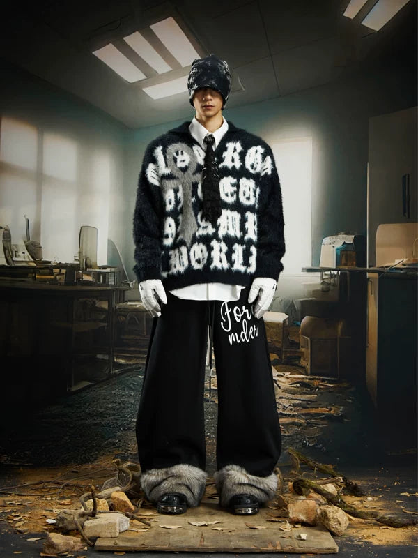 Wide-Leg Drawstring Graphic Sweatpants 4