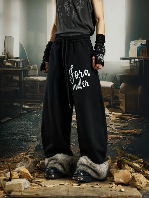 5951268393452,5951268393453,5951268393454,5951268393455, Wide-Leg Drawstring Graphic Sweatpants