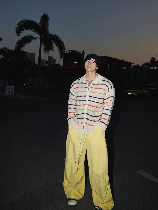 Wide-Leg Drawstring Paratrooper Casual Pants 2