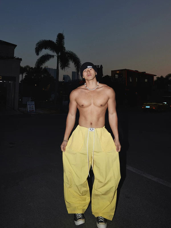 Wide-Leg Drawstring Paratrooper Casual Pants 4