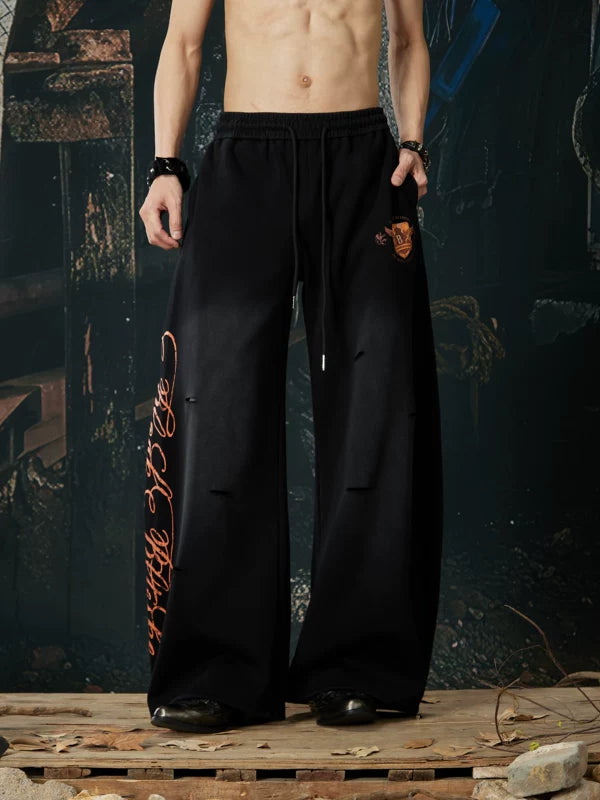Wide Leg Elastic Waist Casual Pants 1