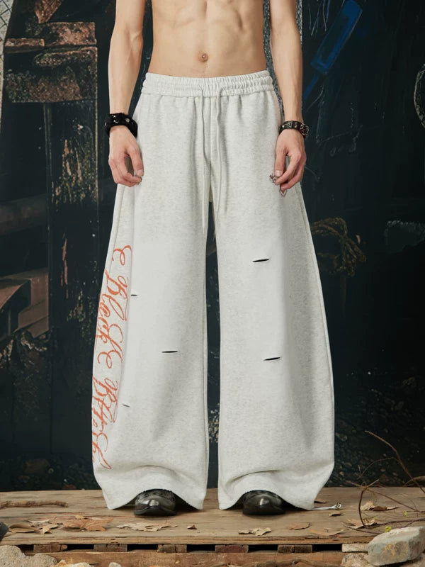 Wide Leg Elastic Waist Casual Pants 2