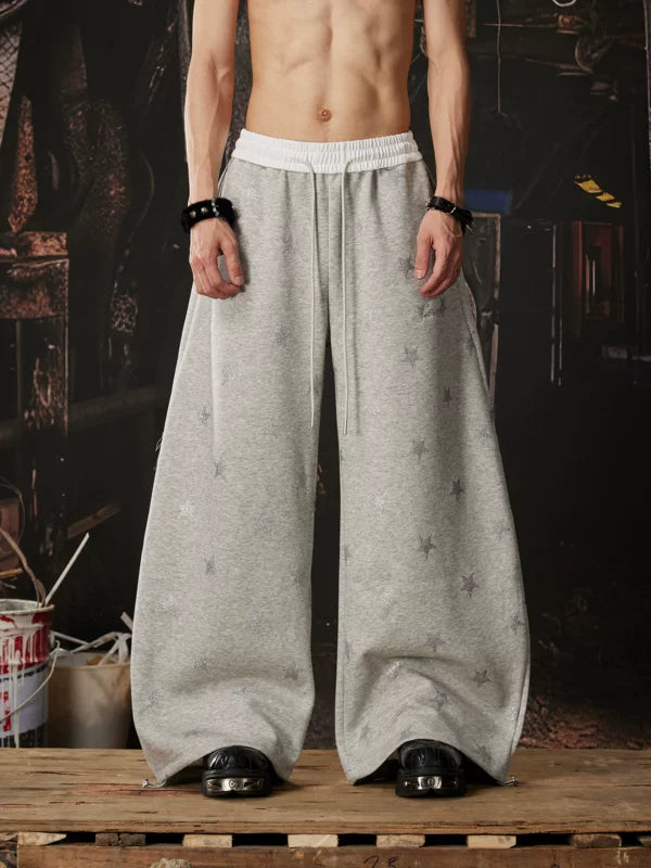 Wide Leg Elastic Waist Casual Sweatpants 1