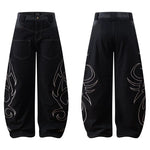 6066496786519,6066496786520,6066496786521,6066496786522,6066496786523, Wide Leg Embroidered Denim Pants