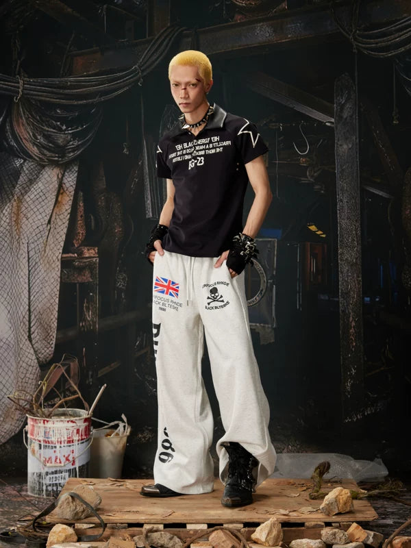 Wide Leg Graphic Print Sweatpants Pants 5