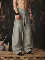 Wide-Leg Letter Print Casual Pants 3