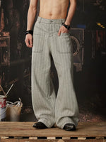 Wide-Leg Letter Print Casual Pants 4