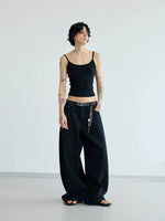 Wide-Leg Loose Fit Denim Pants 5