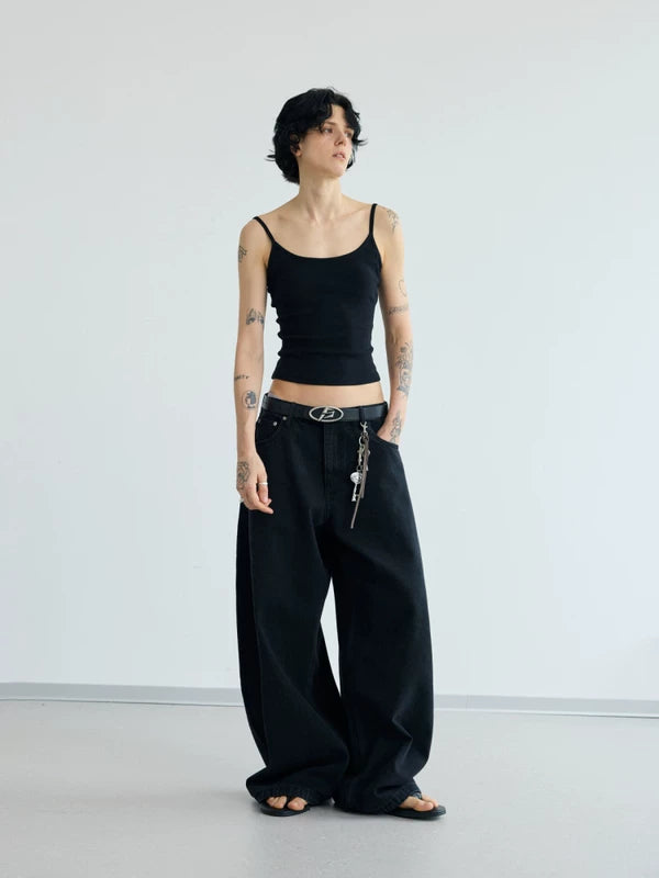 Wide-Leg Loose Fit Denim Pants 5