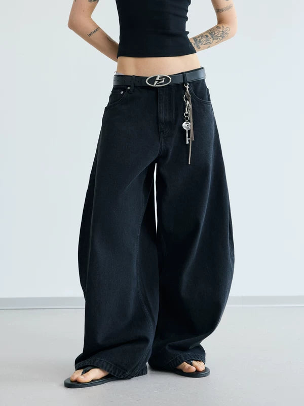 5713542529760,5713542529761,5713542529762,5713542529763, Wide-Leg Loose Fit Denim Pants