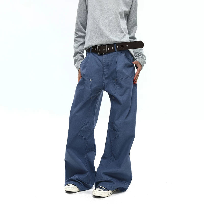 6018005525855,6018005525856,6018005525857,6018005525858, Wide-Leg Loose Fit Work Pants