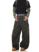 Wide-Leg Multi-Pocket Camouflage Cargo Pants 5