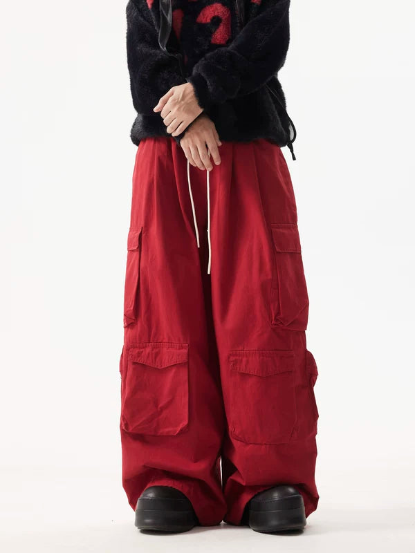 Wide-Leg Multi-Pocket Cargo Pants 1