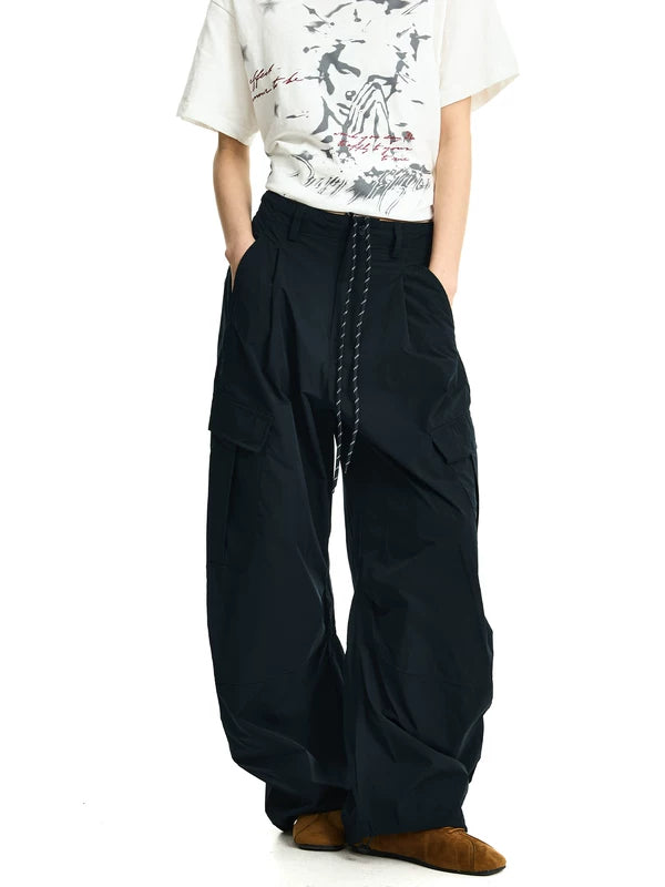 Wide Leg Multi-Pocket Paratrooper Cargo Pants 3