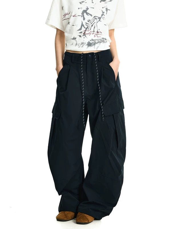 Wide Leg Multi-Pocket Paratrooper Cargo Pants 5