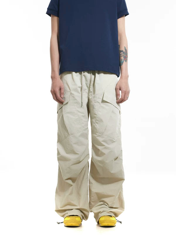 Wide Leg Nylon Cargo Paratrooper Pants 2
