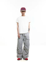 Wide Leg Nylon Cargo Paratrooper Pants 4