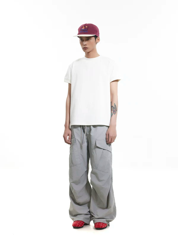 Wide Leg Nylon Cargo Paratrooper Pants 5