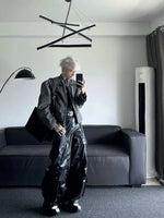 Wide-Leg Patchwork Leather Cargo Pants 5