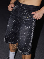 Wide-Leg Pearl Embellished Denim Shorts 3