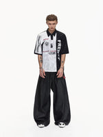 Wide Leg Pleated Denim Baggy Pants 5