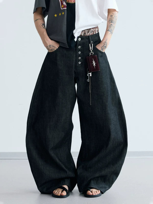 Wide Leg Raw Denim Baggy Pants 1