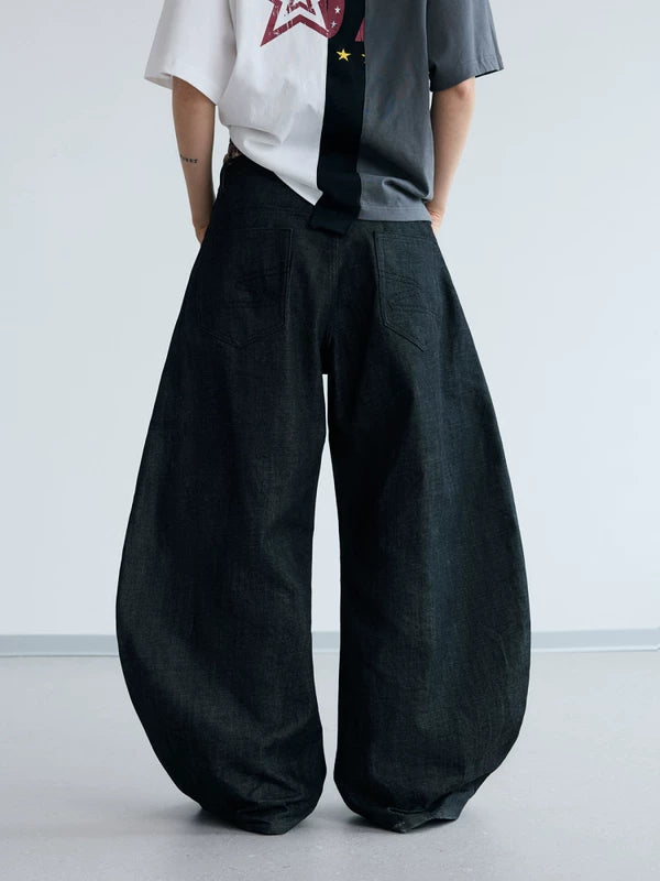 Wide Leg Raw Denim Baggy Pants 3