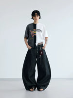 Wide Leg Raw Denim Baggy Pants 4
