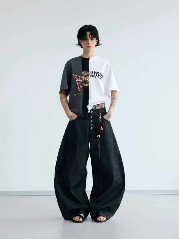 Wide Leg Raw Denim Baggy Pants 4