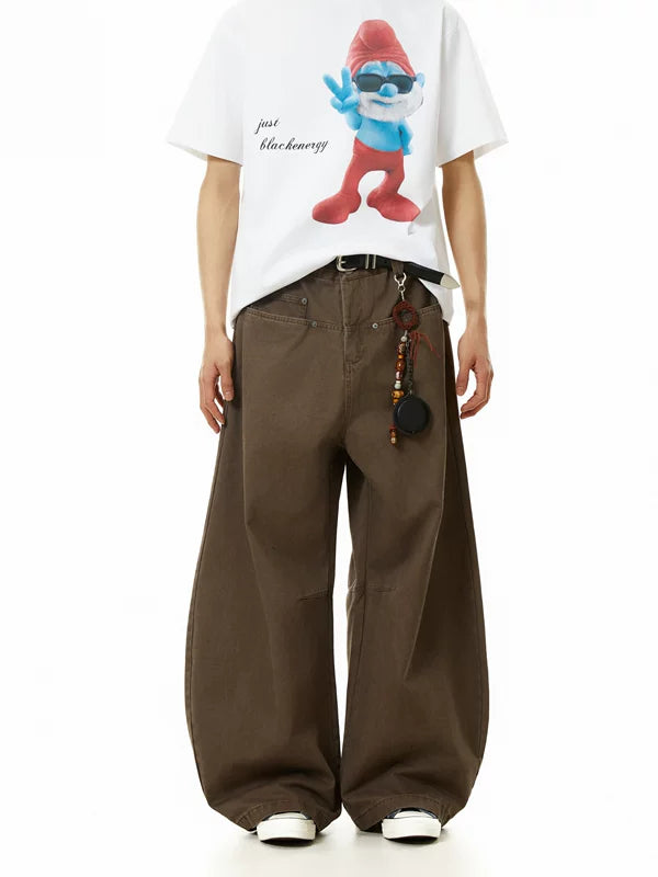 Wide-Leg Retro Pleated Pocket Pants 2