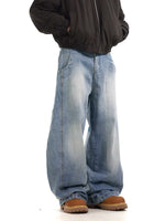 Wide Leg Retro Washed Denim Pants 2