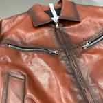 Wide-Leg Sheepskin Leather Bomber Jacket 4