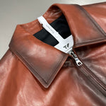Wide-Leg Sheepskin Leather Bomber Jacket 5