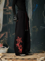 Wide Leg Star Print Drawstring Sweatpants 3