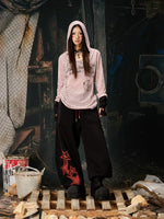 Wide Leg Star Print Drawstring Sweatpants 5
