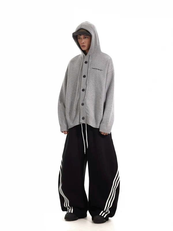 Wide Leg Three-Stripe Drawstring Sweatpants 2