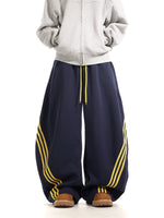 Wide Leg Three-Stripe Drawstring Sweatpants 3