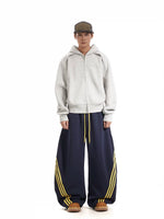Wide Leg Three-Stripe Drawstring Sweatpants 5