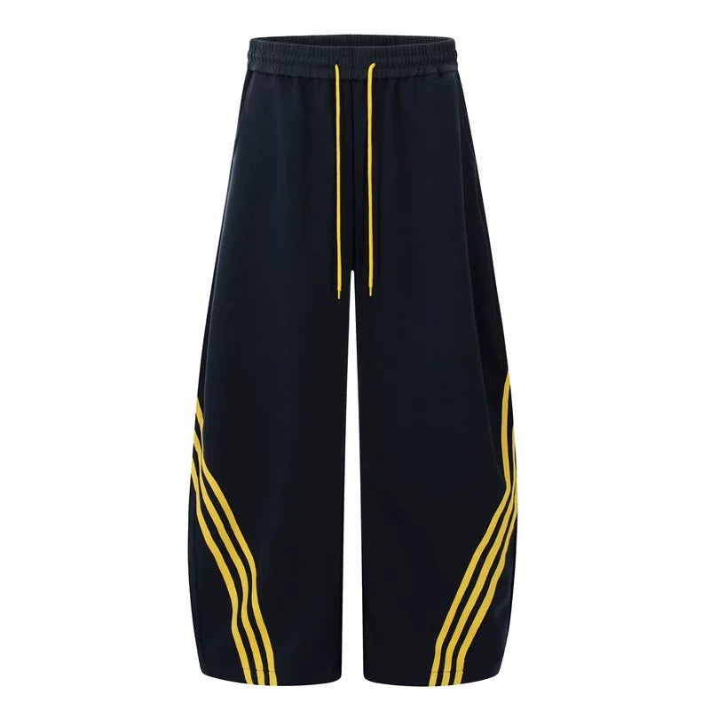 5667148332991,5667148332992,5667148332993,5667148332994, Wide Leg Three-Stripe Drawstring Sweatpants