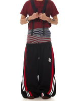 Wide-Leg Three Stripe Sporty Sweatpants 1