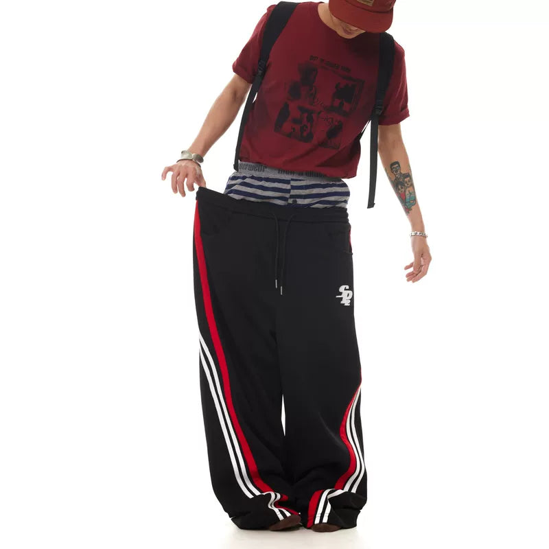 5927630322812,5927630322813,5927630322814,5927630322815, Wide-Leg Three Stripe Sporty Sweatpants