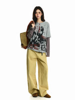 Wide-Leg Twill Cargo Pants with Rivets 4