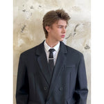 Wide-Shoulder Oversized Double-Breasted Suit Jacket 5