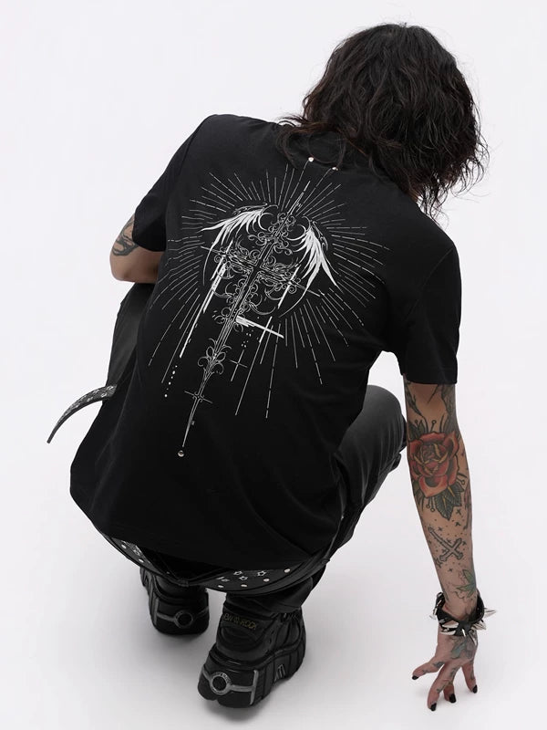 Winged Cross Graphic Slim Fit T-Shirt 1