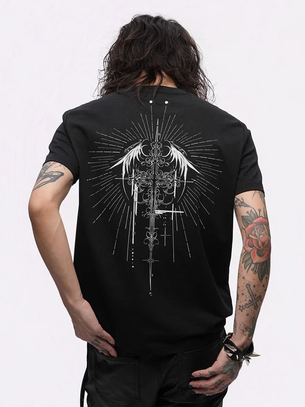 Winged Cross Graphic Slim Fit T-Shirt 3