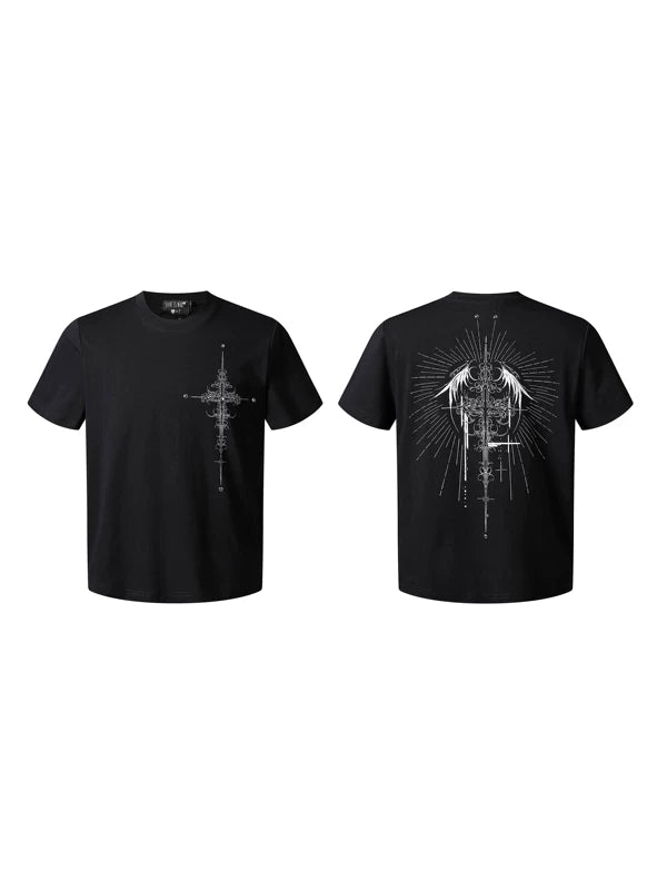 Winged Cross Graphic Slim Fit T-Shirt 5