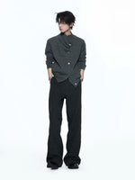 Wool Blend Asymmetrical Rivet Detail Sweater 3