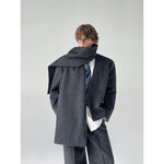 Wool Cardigan Suit Set with Scarf 2