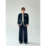 Wool Textured Trimmed Button-Front Jacket 5